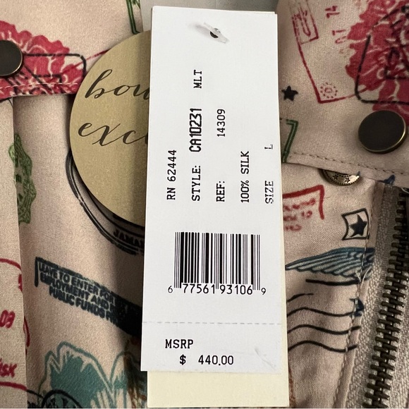 Nicole Miller 100% Silk Passport Stamp Dress - Picture 3 of 16